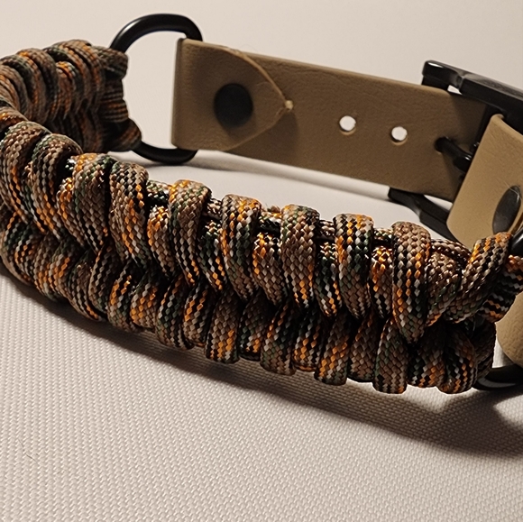 Tan Biothane and Paracord Collar 12.5-15" - Picture 3 of 3